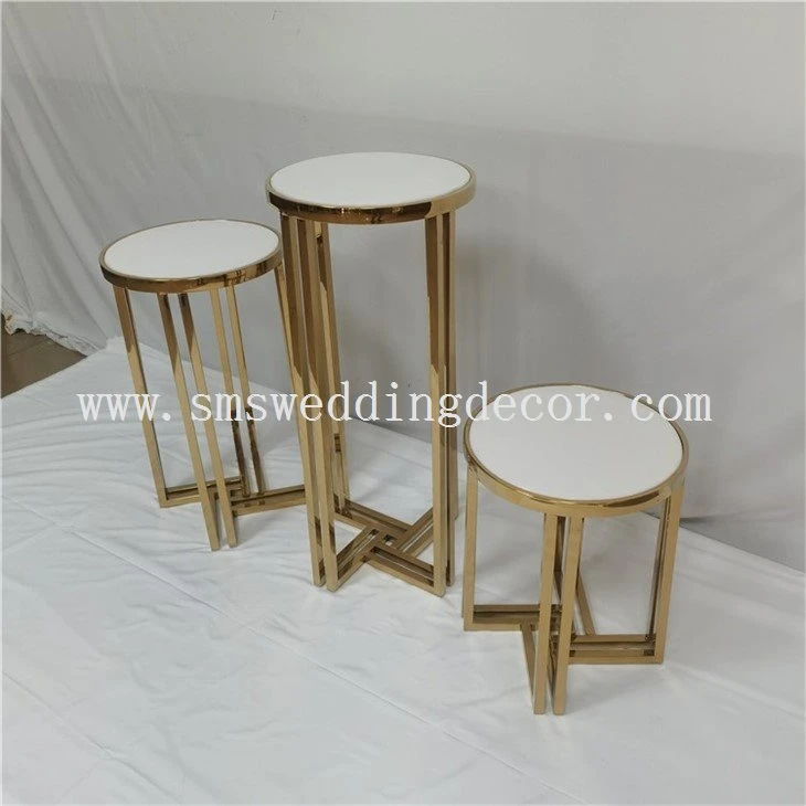 gold pedestal end table